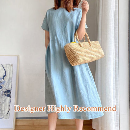 Japanese-Style Linen and Cotton Dress - 2023 Trend, Hot Sale