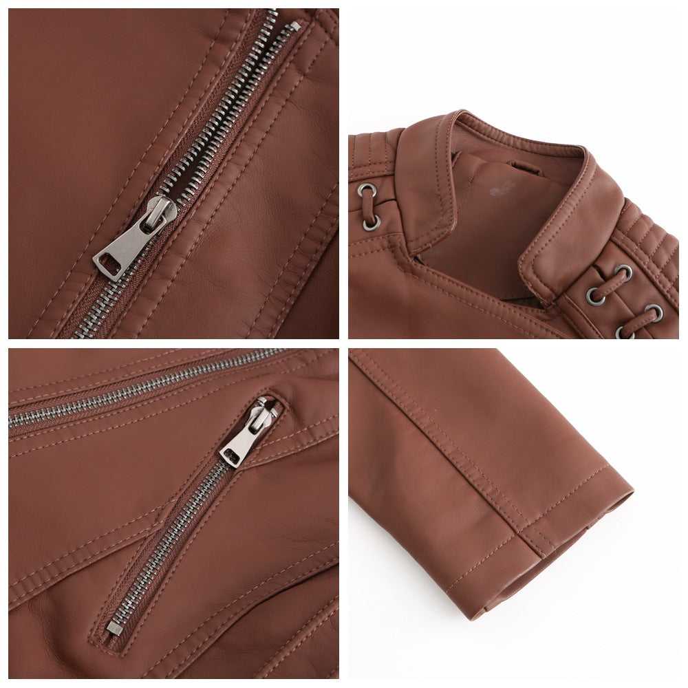 Women Washed Lambskin Leather Jacket