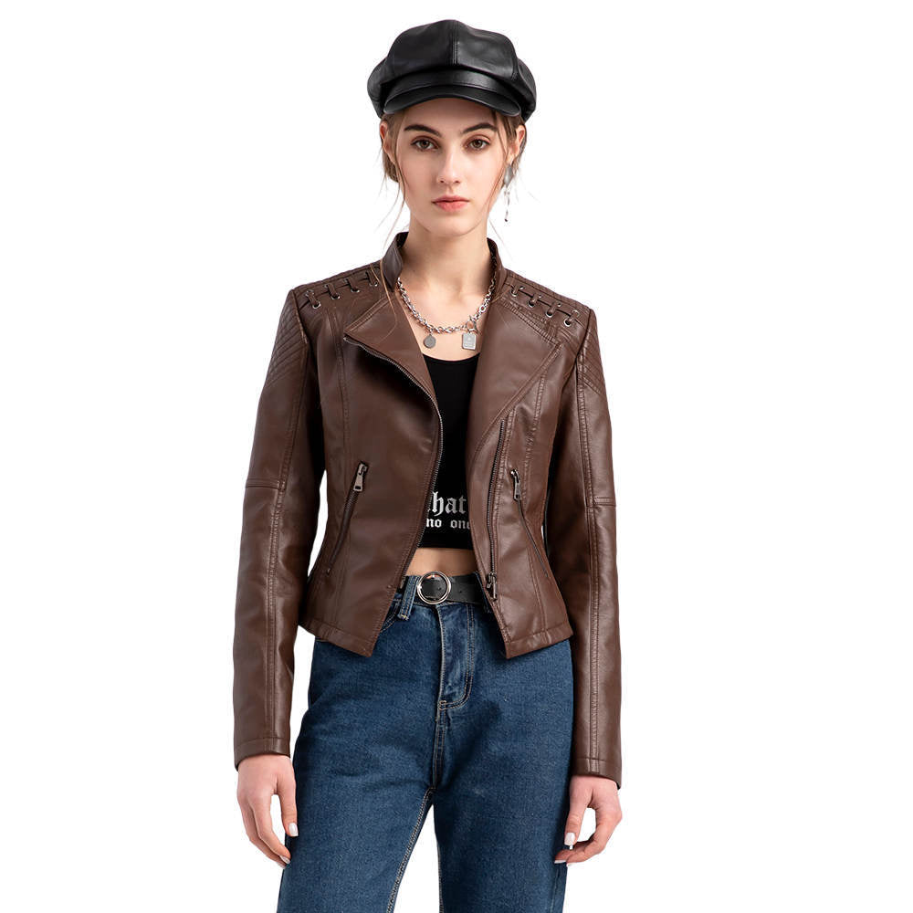 Women Washed Lambskin Leather Jacket