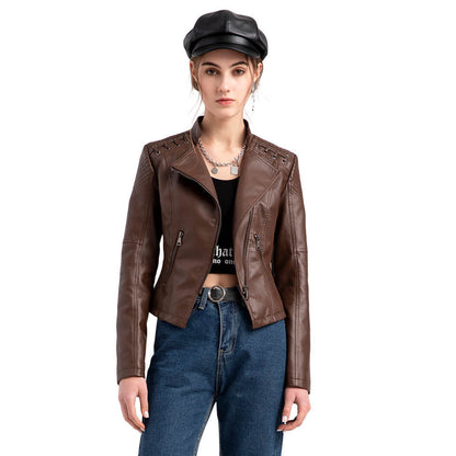 Women Washed Lambskin Leather Jacket