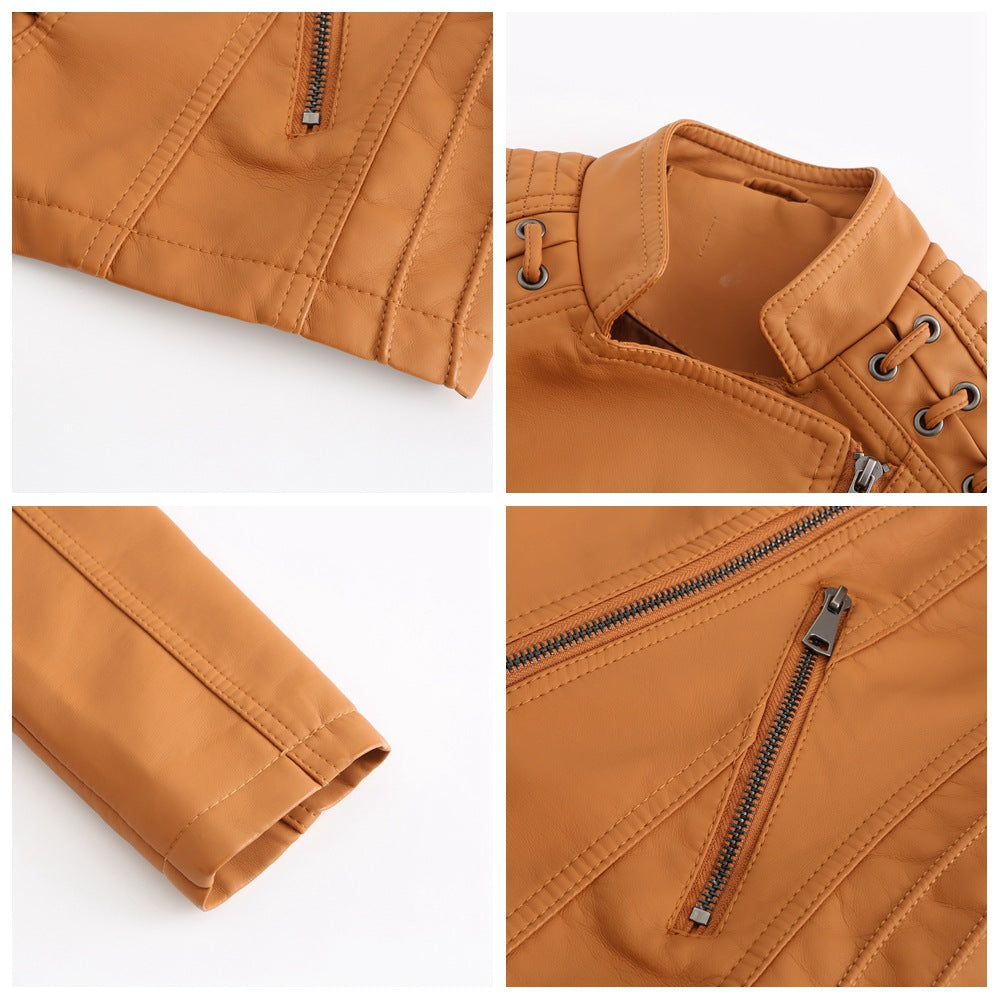 Women Washed Lambskin Leather Jacket