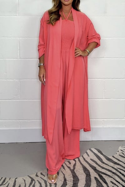 2-Piece Set – Wide-Leg Pants and Lace-Up Backless Summer Fashion Set for Women