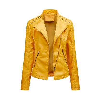 Women Washed Lambskin Leather Jacket