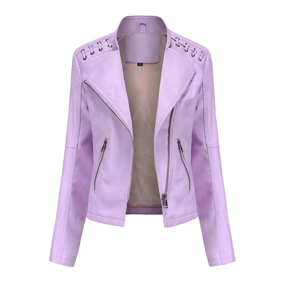 Women Washed Lambskin Leather Jacket