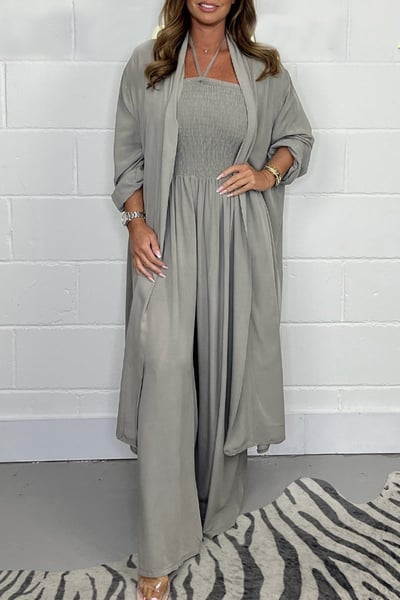 2-Piece Set – Wide-Leg Pants and Lace-Up Backless Summer Fashion Set for Women