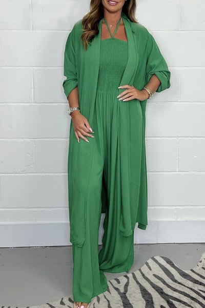2-Piece Set – Wide-Leg Pants and Lace-Up Backless Summer Fashion Set for Women