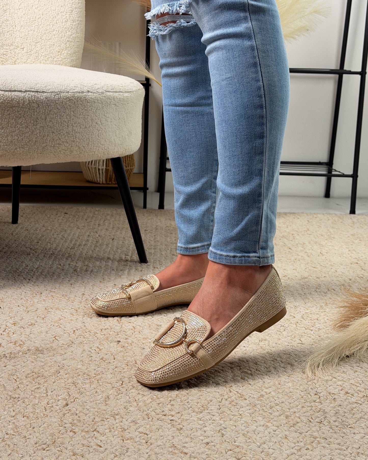 Glittering Beige Loafer
