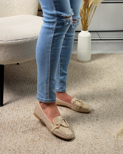 Glittering Beige Loafer
