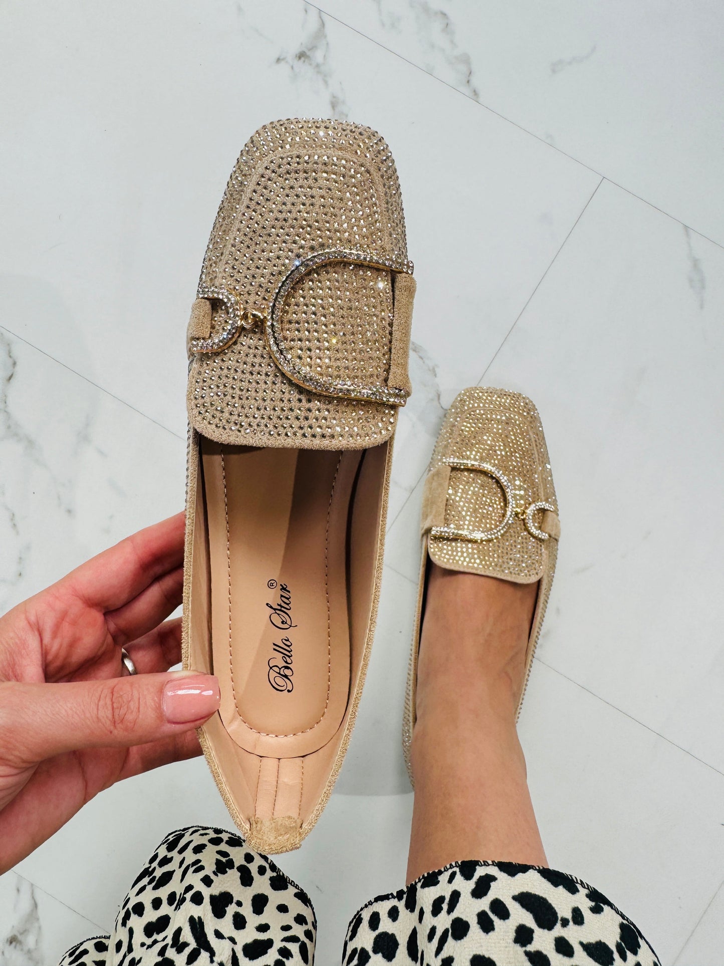 Glittering Beige Loafer