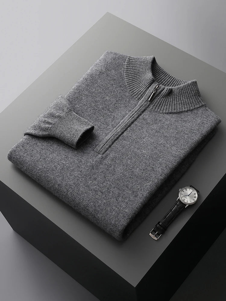Florence Cashmere Zip-Up Sweater