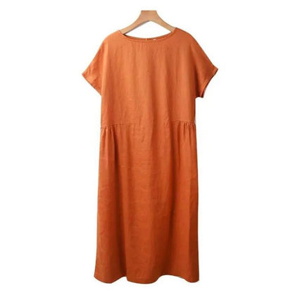 Japanese-Style Linen and Cotton Dress - 2023 Trend, Hot Sale