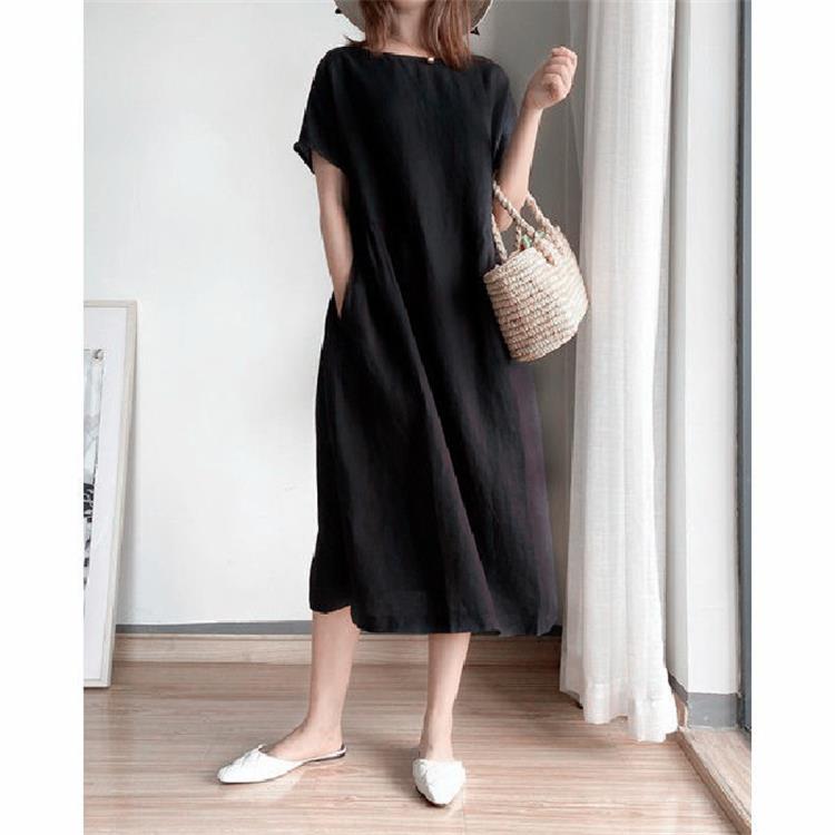 Japanese-Style Linen and Cotton Dress - 2023 Trend, Hot Sale