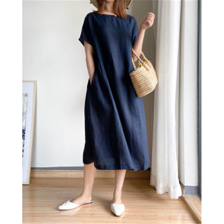 Japanese-Style Linen and Cotton Dress - 2023 Trend, Hot Sale