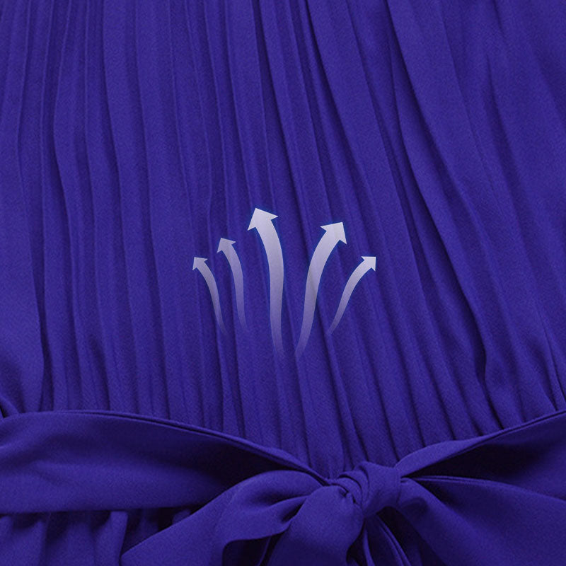 Women’s Sleeveless Ice Silk Pleated Wide-Leg Jumpsuit