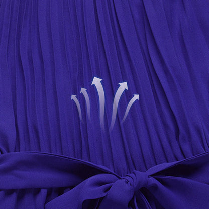 Women’s Sleeveless Ice Silk Pleated Wide-Leg Jumpsuit