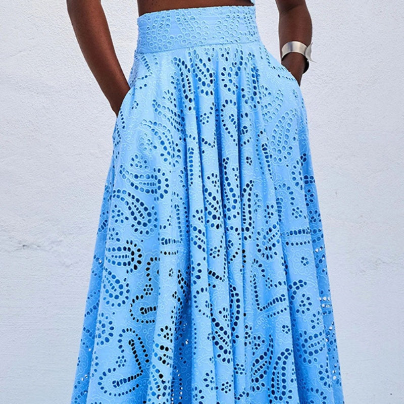 2-Piece Set – Cut-Out Sleeveless Top and Flowing Skirt