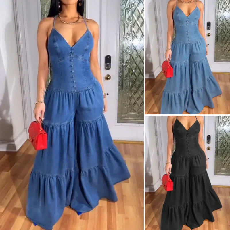 Sexy Backless Women’s V-Neck Jumpsuit
