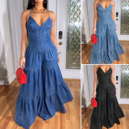 Sexy Backless Women’s V-Neck Jumpsuit