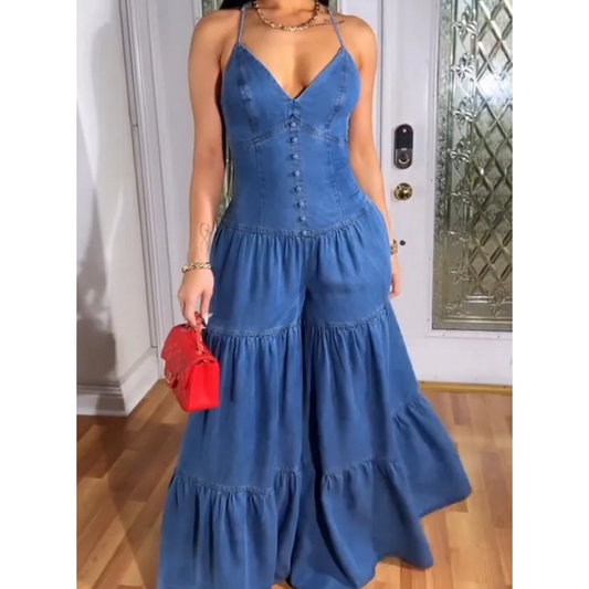 Sexy Backless Women’s V-Neck Jumpsuit
