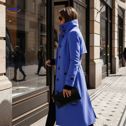Jyara™ Coat | Elegant coat with button closure for women