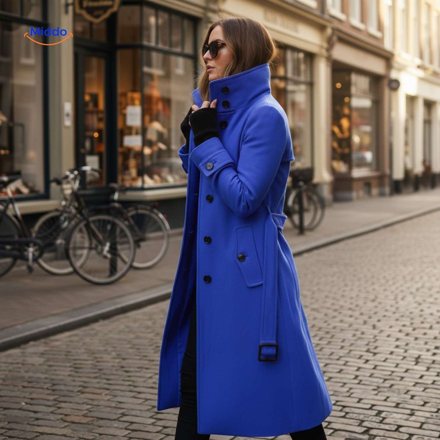 Jyara™ Coat | Elegant coat with button closure for women
