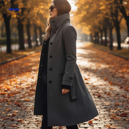 Jyara™ Coat | Elegant coat with button closure for women