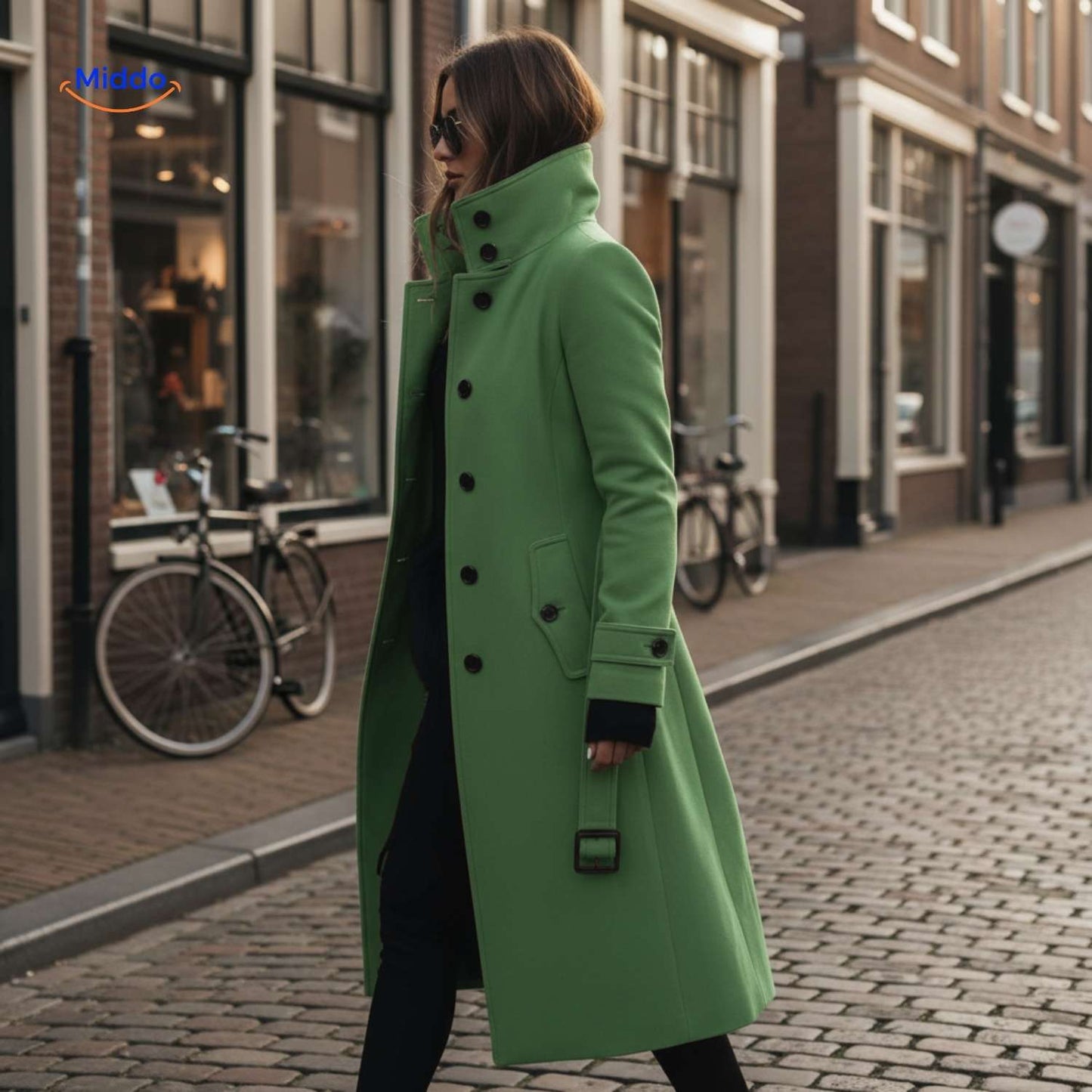 Jyara™ Coat | Elegant coat with button closure for women