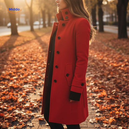 Jyara™ Coat | Elegant coat with button closure for women