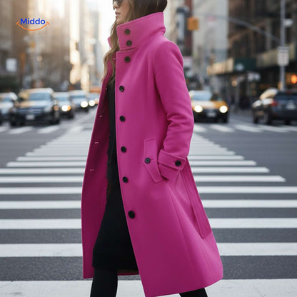 Jyara™ Coat | Elegant coat with button closure for women