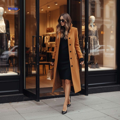 Jyara™ Coat | Elegant coat with button closure for women