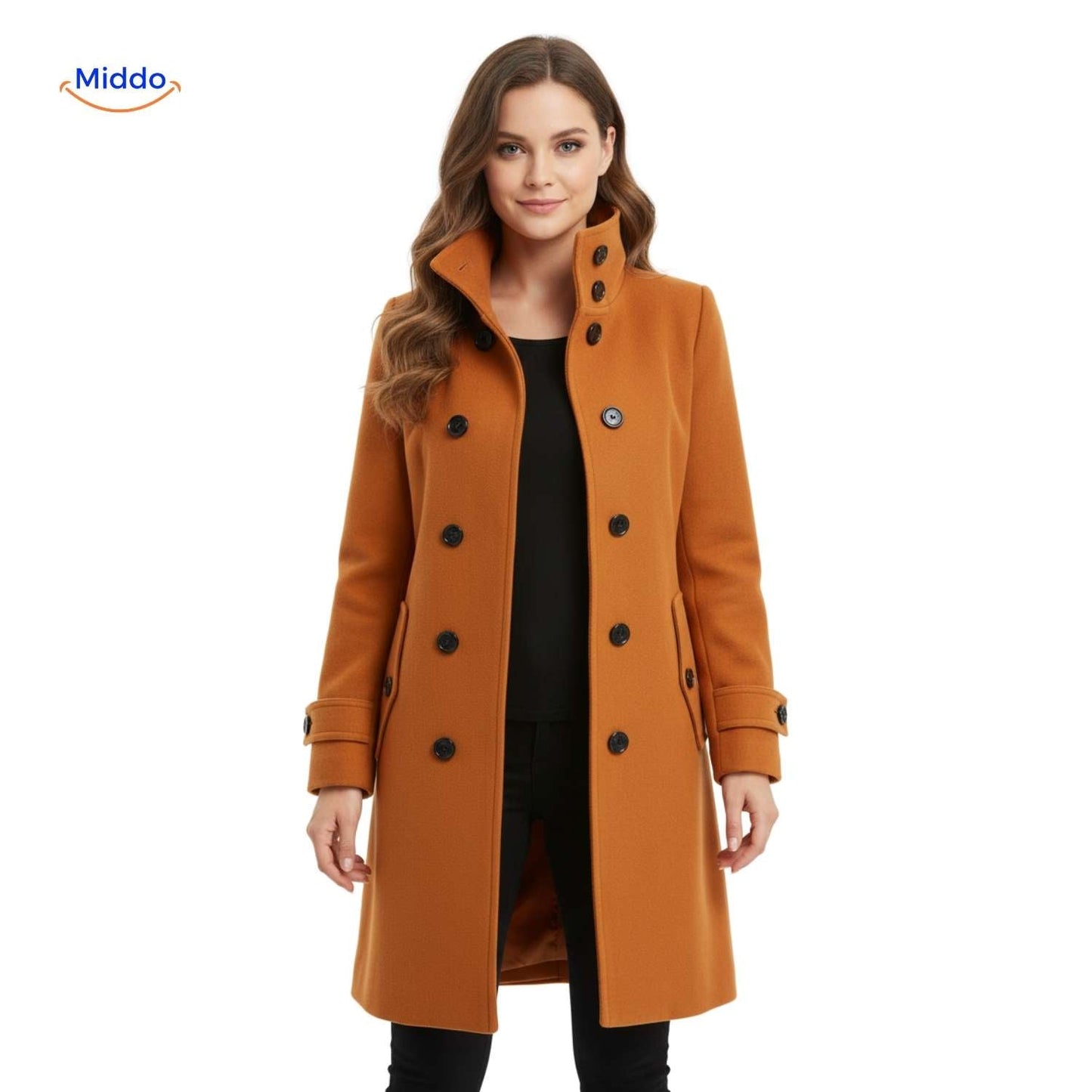 Jyara™ Coat | Elegant coat with button closure for women