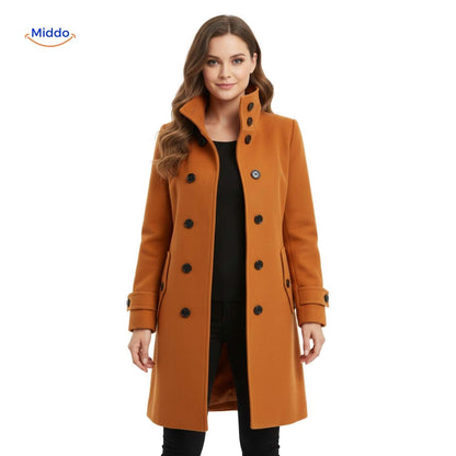 Jyara™ Coat | Elegant coat with button closure for women